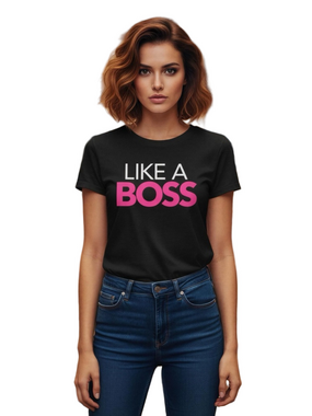 Empowering Like a Boss Short Sleeve Black Tee NWOT